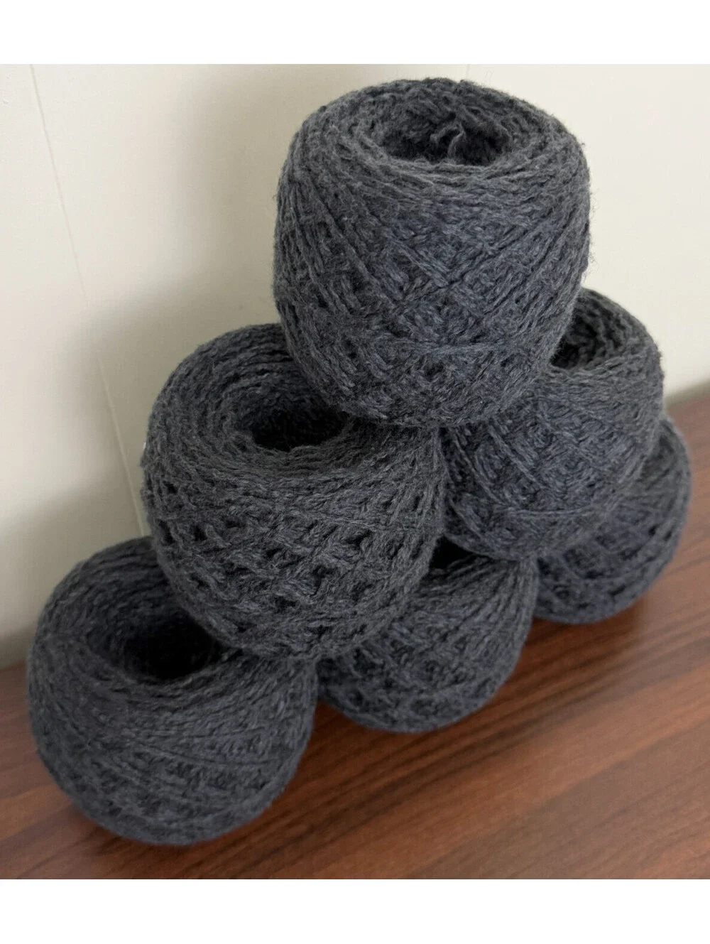 Reclaimed Cotton Blend Worsted Yarn 1283 Yds Charcoal 594g (6 Cakes)